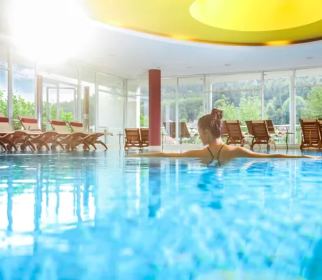 Innenpool mit dame_Schwarzwald Panorama