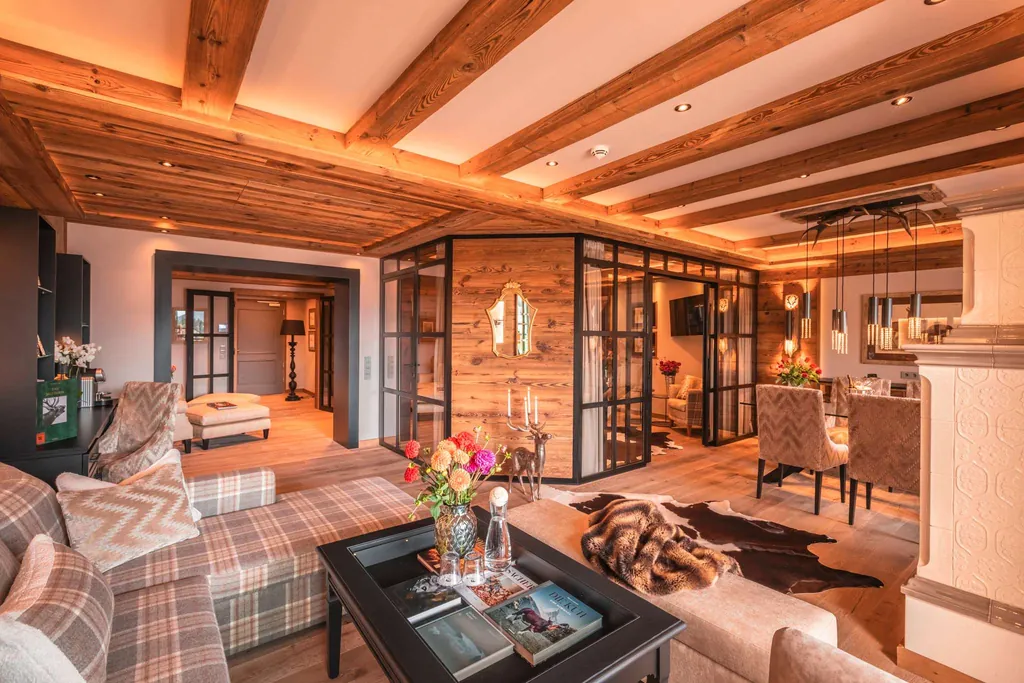 Blick in die Legenden Suite des Sporthotels Alpin Resort Sacher Seefeld