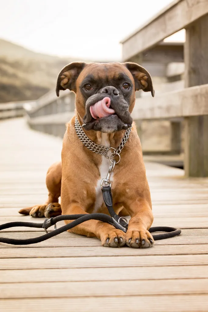 Hundestrände Nordsee_Hund auf dem Steg
