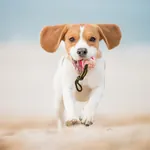 Hundestraende Nordsee_kleiner Hund mit Ball