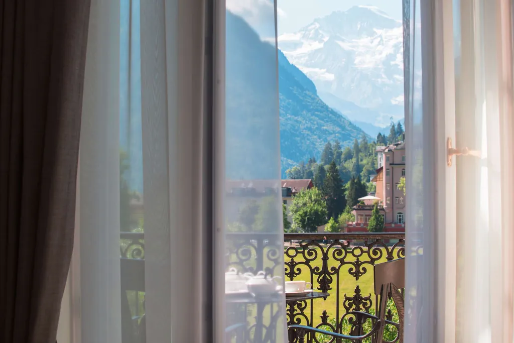 Terrasse mit Blick auf die Berge
