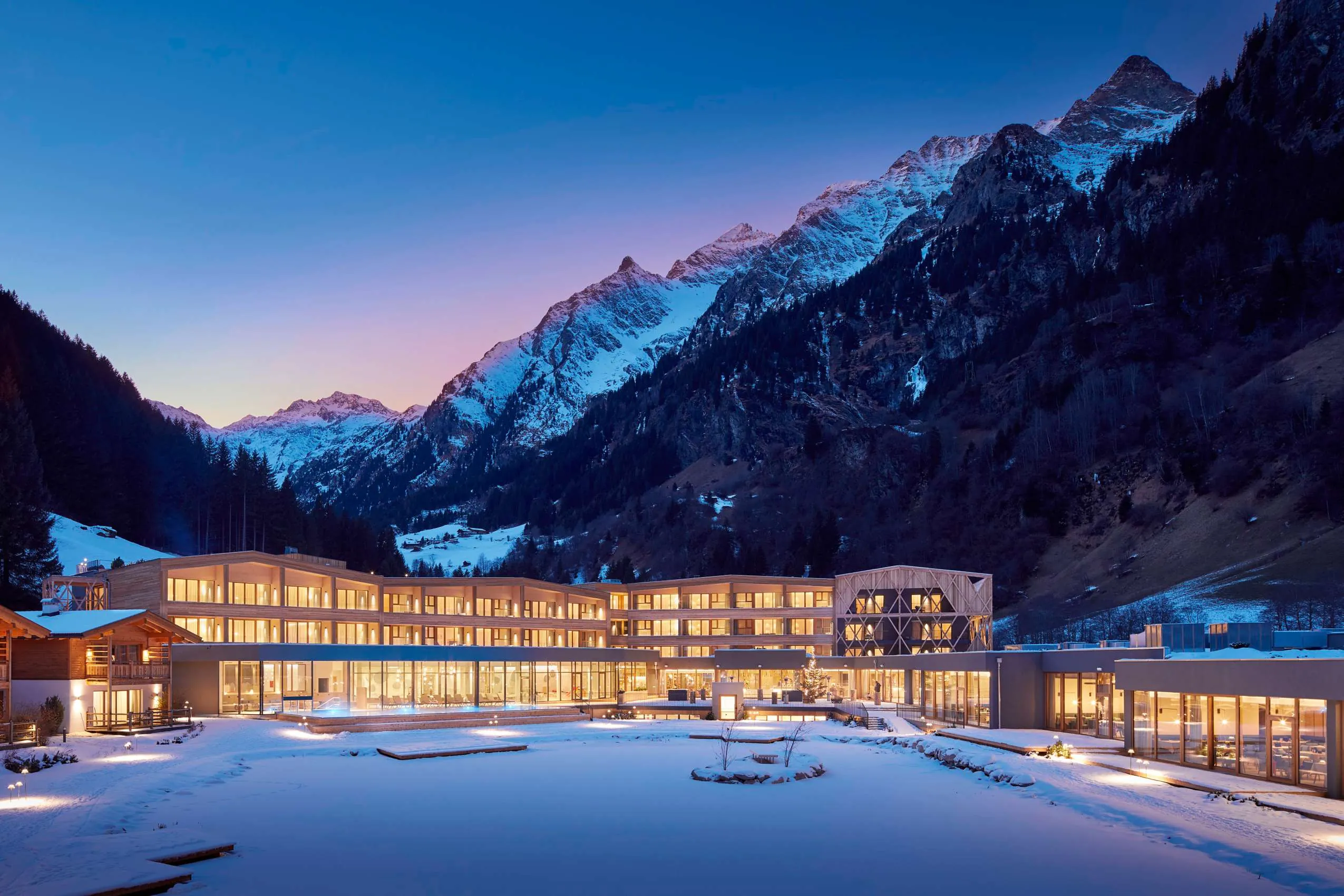 Blick auf das Haus im Winter_Feuerstein_Gosensass