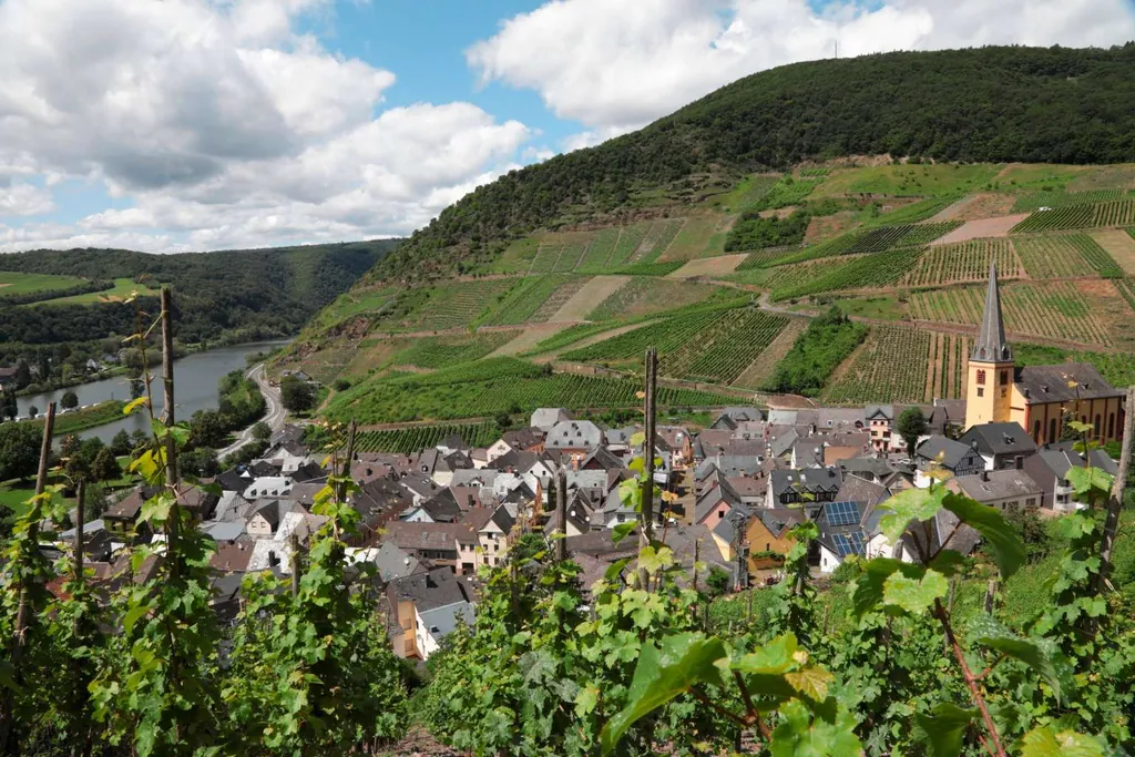 Blick auf die Mosel und die Weinberge