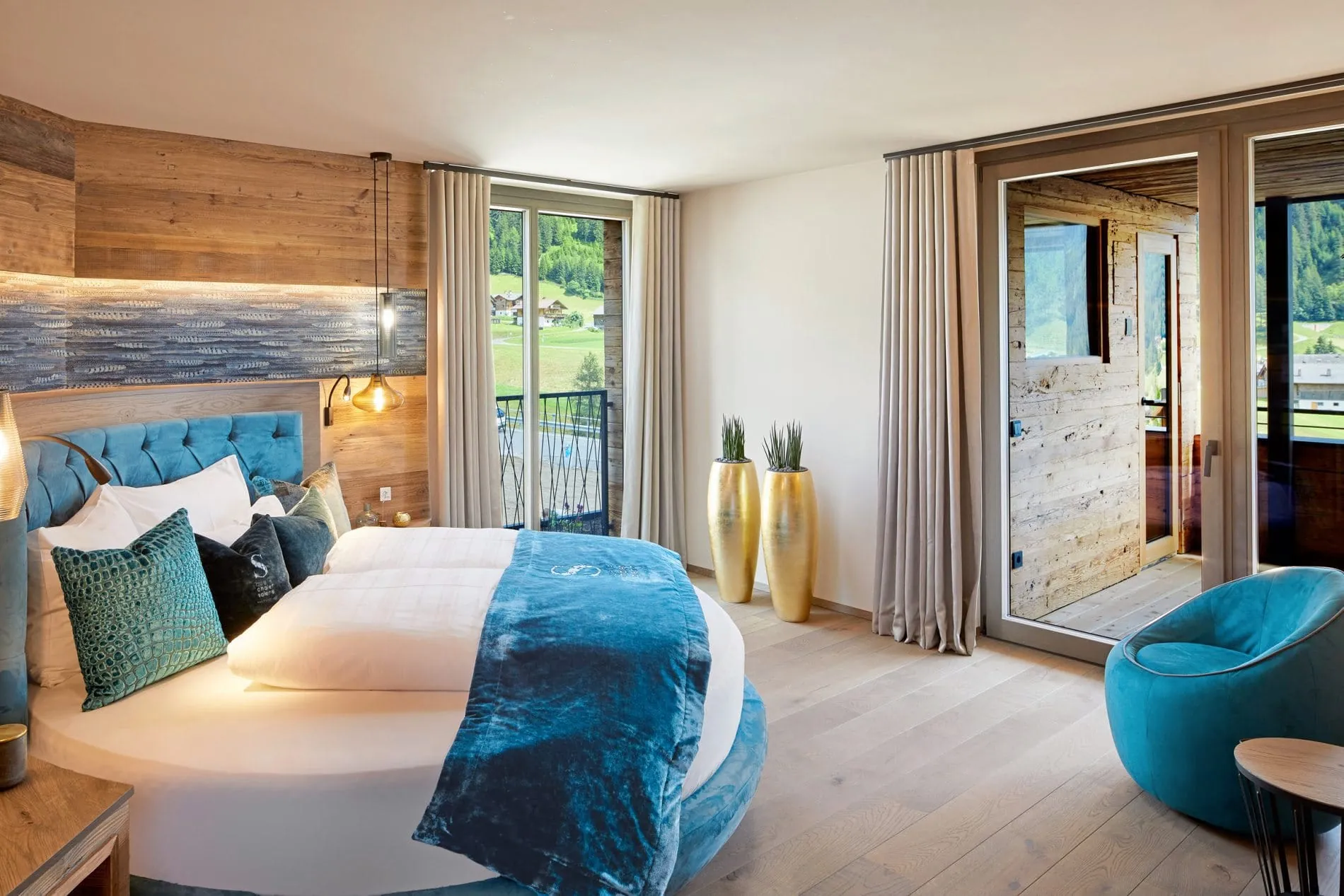 Gemütliches Schlafzimmer im Chalet Salena.