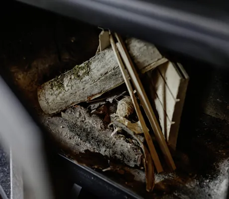 Der Kamin in einem Chalet der Hygna Chalets