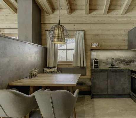 Eine Küche in einem Chalet der Hygna Chalets