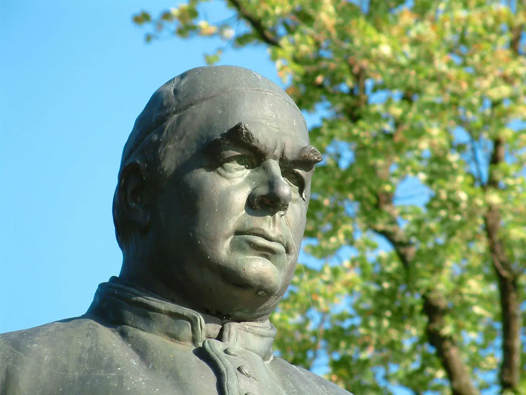 Kopf der Statue von Sebastian Kneipp in Bad Wörishofen