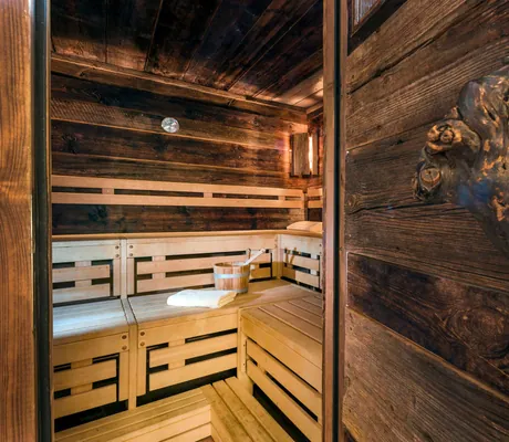 Blick in die Sauna im Landhotel Heimathenhof
