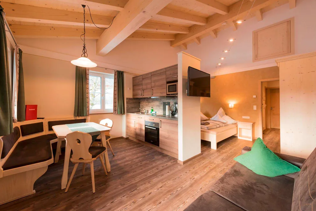 Modern eingerichtetes Appartment im Du - Familotel Krone mit Küchenzeile