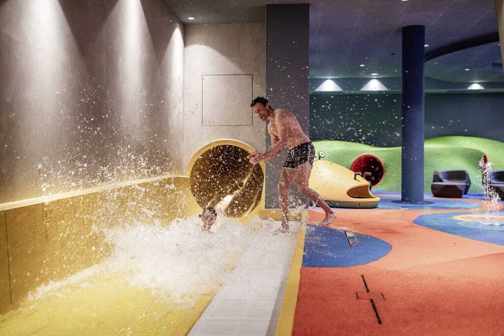 Röhren-Wasserrtusche im Falkensteiner Family Resort Lido