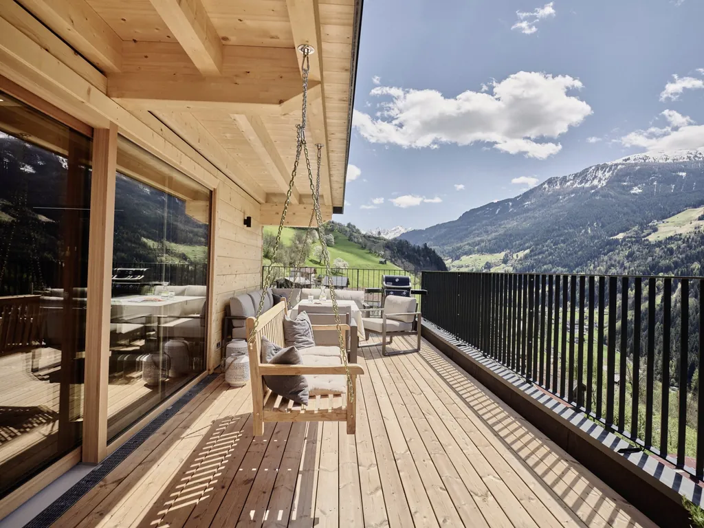 Balkon eines Chalets im Boutique Apartment Sonnenhang in Österreich