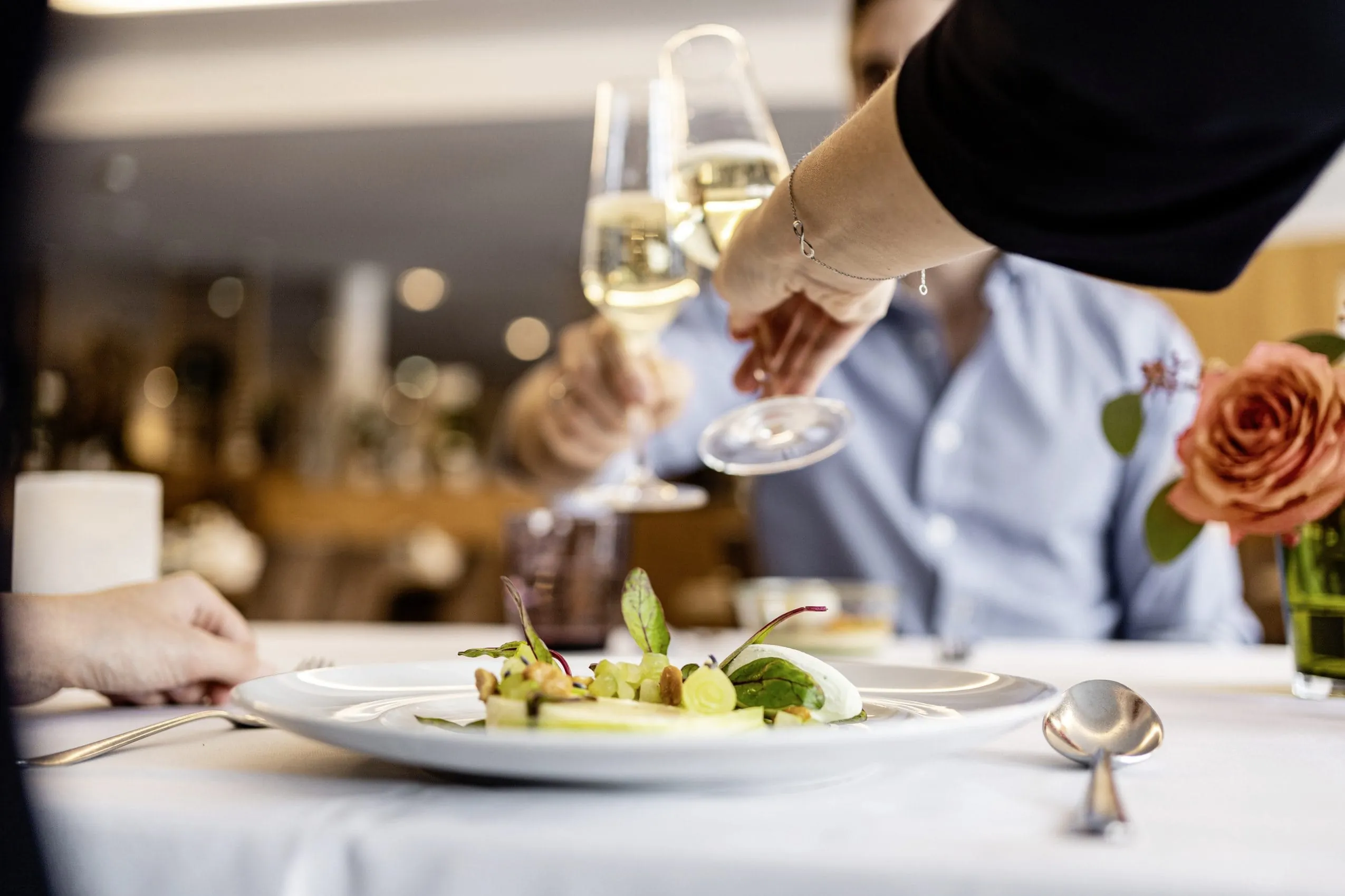Gourmet-Abendessen im Panoramahotel Oberjoch mit Sekt