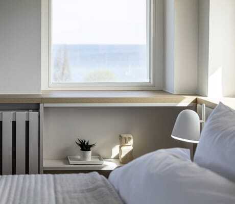 Meerblick vom Bett aus in der Villa Astoria