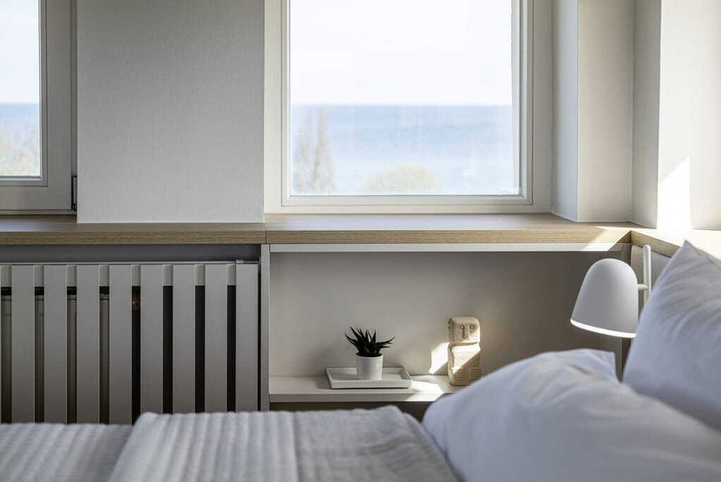 Meerblick vom Bett aus in der Villa Astoria