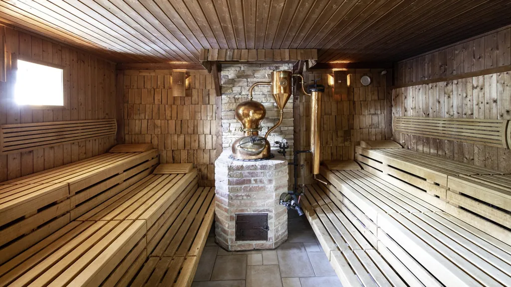 Blick in die Schwarzbrenner-Sauna des Hotel Bodenmaiser Hof