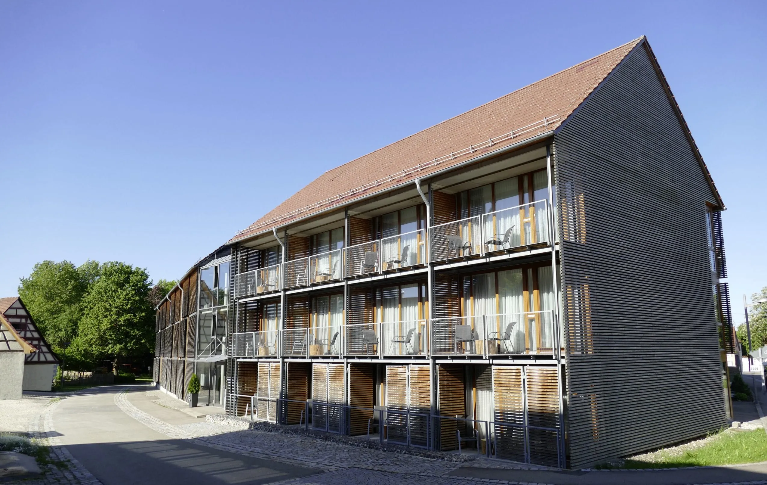 Blick auf die Fassade des Hotel Speidel’s BrauManufaktur