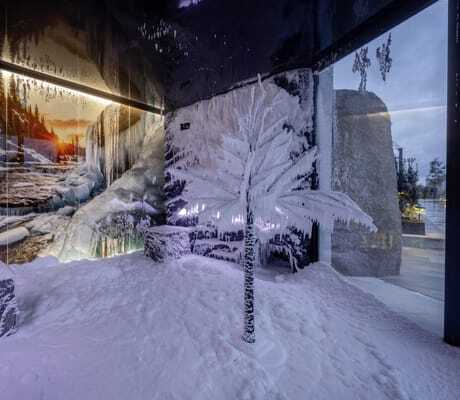 Schneeraum im Das Stemp mit Tapete von Winterlandschaft